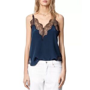 Zadig Voltaire 100% silk camisole in myrtille color, size small